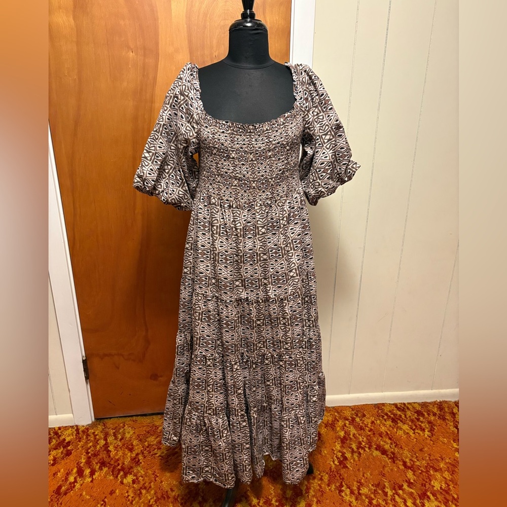 Noonday Collection Tiered Maxi Bagru Print Size 2 (US 10-16)